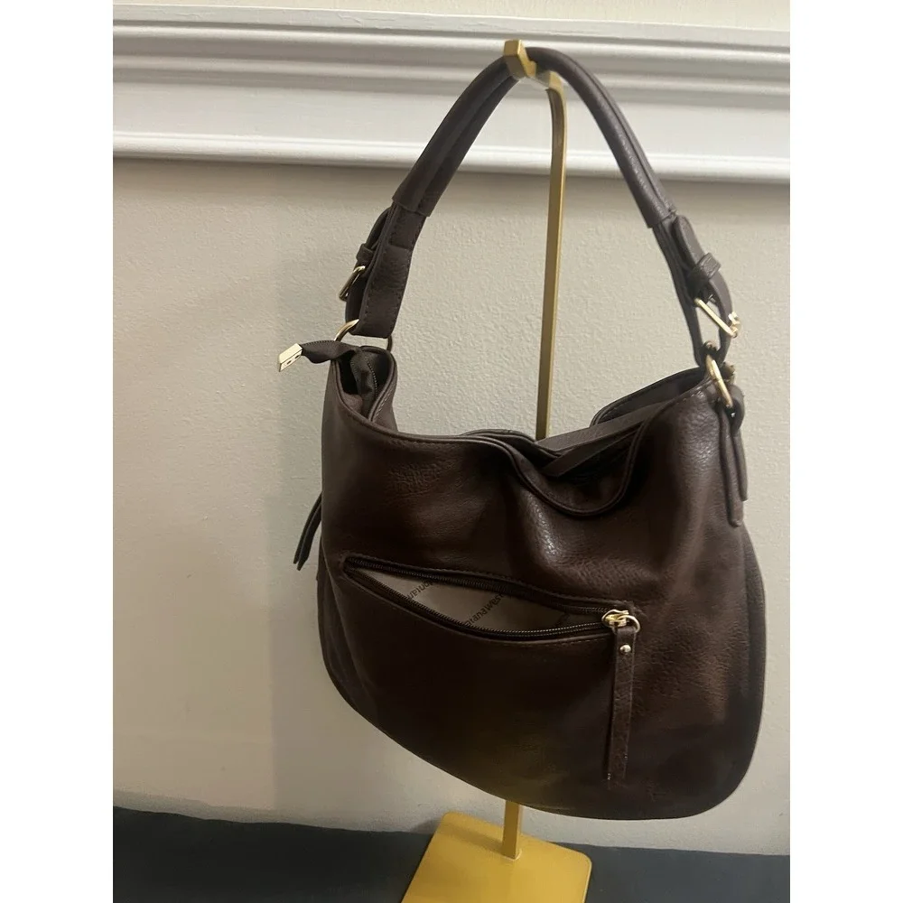 NWT Montana West Women's Handbag Brown Hobo Bag Ivory Wallet Bowknot